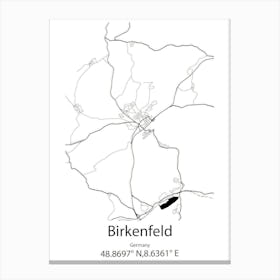 Birkenfeld,Germany Minimalist Map Toile