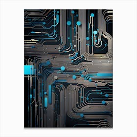 Circuit Board Background, circuit board abstract art, technology art, futuristic art, electronics 2 Canvas Print