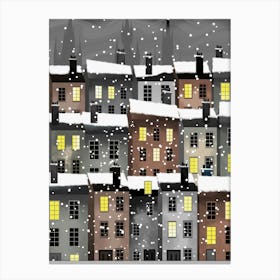 City in Snow Canvas Print