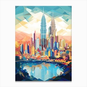 Kuala Lumpur, Malaysia, Geometric Illustration 1 Canvas Print