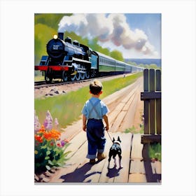 Boy And His Dog 2 Canvas Print