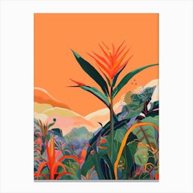 Boho Plant Painting Bird Of Paradise 1 Canvas Print