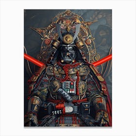 Darth Vader As A Vintagepunk Samurai 23 Canvas Print