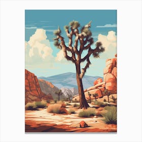  Retro Illustration Of A Joshua Tree In Rocky Landscape 1 Canvas Print