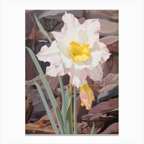 Daffodil 3 Flower Painting Canvas Print