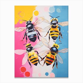 Vivid Bees Pop Art Inspired 2 Canvas Print