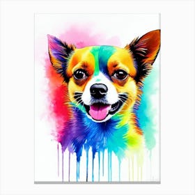 Chihuahua Rainbow Oil Painting dog Canvas Print