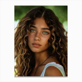 Girl With Curly Hair 1 Canvas Print