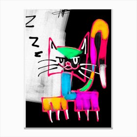 Sleepy Cat Canvas Print