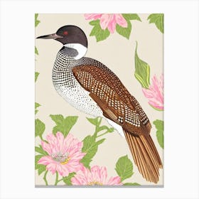 Common Loon William Morris Style Bird Canvas Print