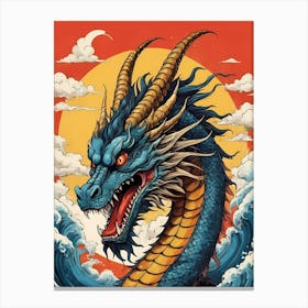 Japanese Dragon Pop Art Style (62) Canvas Print