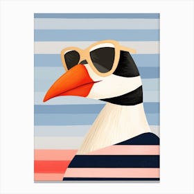 Little Pelican 1 Wearing Sunglasses Canvas Print