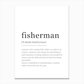 Fisherman Definition Poster - Dictionary Canvas Print