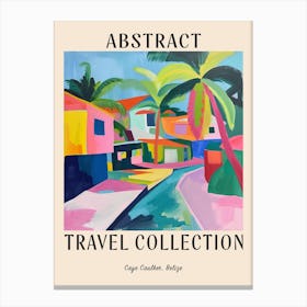 Abstract Travel Collection Poster Caye Caulker Belize 3 Canvas Print