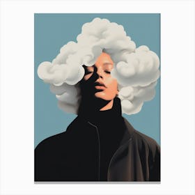 Woman With A Cloud On Her Head Canvas Print