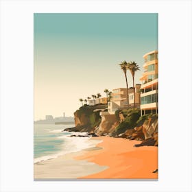 Laguna Beach California Mediterranean Style Illustration 4 Canvas Print