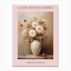 Classic Flowers Market  Chrysanthemum Floral Poster 2 Canvas Print