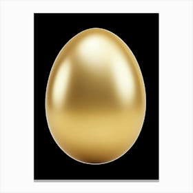 A Single Golden Egg, Isolated On A Black Background Canvas Print