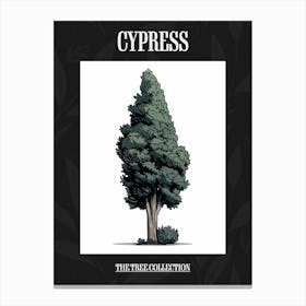 Cypress Tree Pixel Illustration 1 Poster Canvas Print