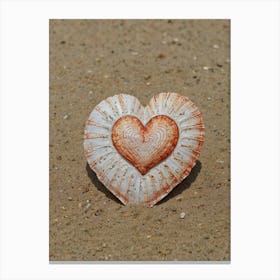 Heart On The Beach 4 Canvas Print