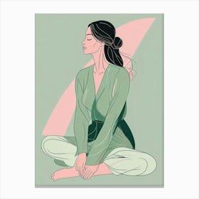 Calm Woman Portrait Art Print (1) Canvas Print