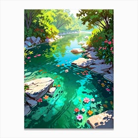 River In The Forest Canvas Print