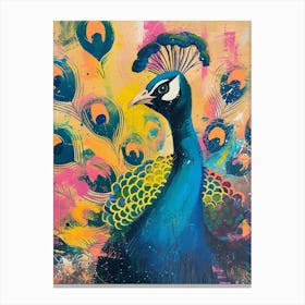 Peacock Painting Pattern Canvas Print