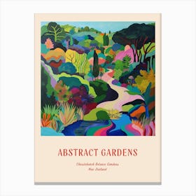 Colourful Gardens Christchurch Botanic Gardens New Zealand 2 Red Poster Canvas Print