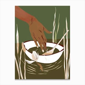 Hand In A Bowl Canvas Print