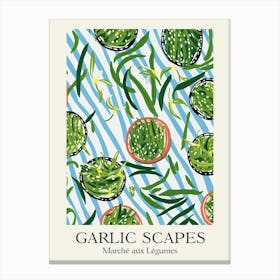 Marche Aux Legumes Garlic Scapes Summer Illustration 8 Canvas Print