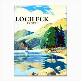 Loch Eck, Argyll, Travel Poster Canvas Print