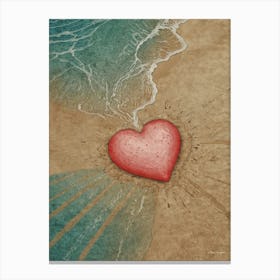 Heart On The Beach 5 Canvas Print