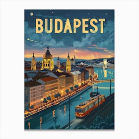 Budapest At Night Canvas Print