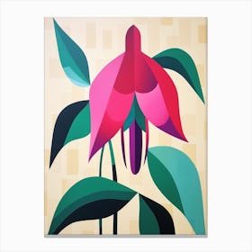 Cut Out Style Flower Art Fuchsia 2 Canvas Print