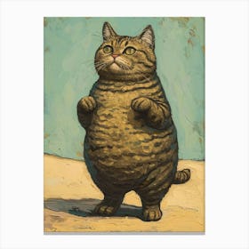 Munchkin Cat Relief Illustration 2 Canvas Print