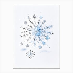 Frozen, Snowflakes, Pencil Illustration 5 Canvas Print