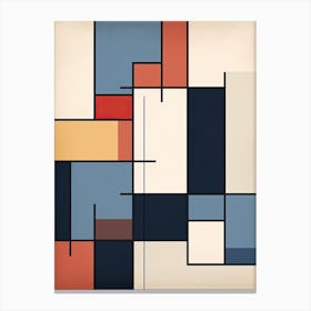 Chromatic Constellations: Abstract Mid-Century Orbits Canvas Print