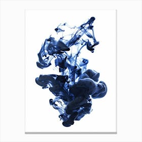 Blue Ink On White Background Canvas Print