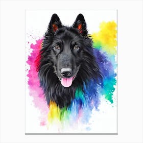 Belgian Sheepdog Rainbow Oil Painting dog Canvas Print