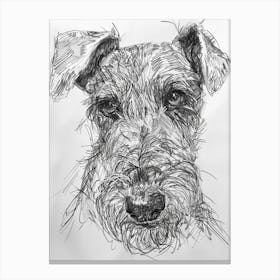 Irish Wolfhound Terrier Dog Line Sketch 3 Canvas Print