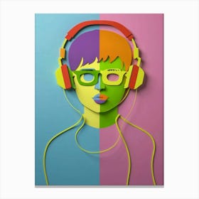 Boy With Headphones 1 Canvas Print