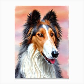 Borzoi 3 Watercolour dog Canvas Print