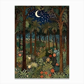 William Morris Night In The Jungle 2 Canvas Print