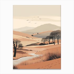 Peak District National Park England 3 Hiking Trail Landscape Canvas Print
