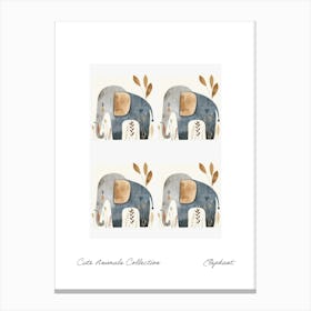Cute Animals Collection Elephant 4 Canvas Print