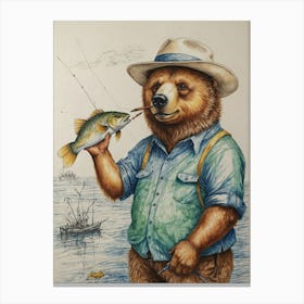 Bear Fishing 1 Canvas Print