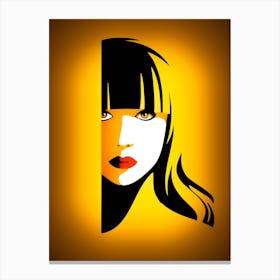 Girl With Black Hair Canvas Print