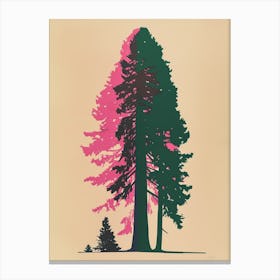 Redwood Tree Colourful Illustration 4 Canvas Print