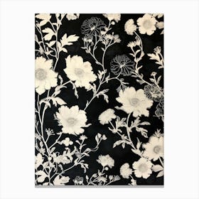 Great Japan Hokusai Monochrome Flowers 1315 Canvas Print