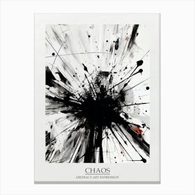 Chaos Abstract Black And White 12 Poster Canvas Print